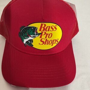Bass Pro Shops Red Mesh Trucker Cap Adjustable Snapback Unisex